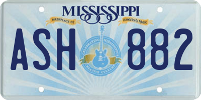 MS license plate ASH882
