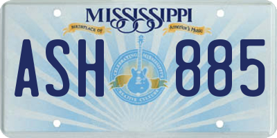 MS license plate ASH885