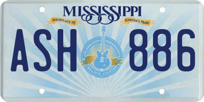 MS license plate ASH886