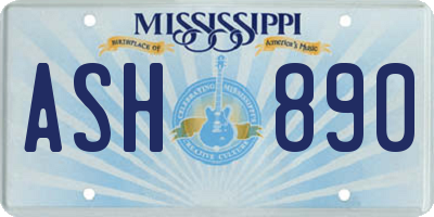 MS license plate ASH890