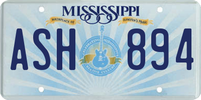 MS license plate ASH894