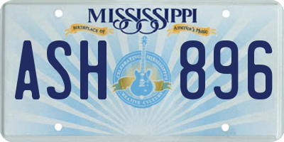 MS license plate ASH896