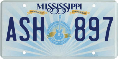 MS license plate ASH897