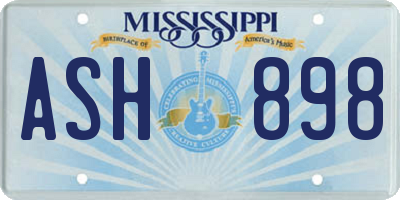 MS license plate ASH898