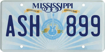 MS license plate ASH899