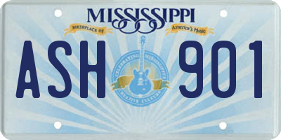 MS license plate ASH901