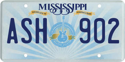 MS license plate ASH902