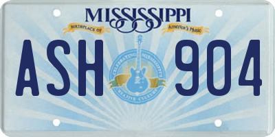 MS license plate ASH904
