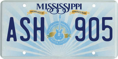 MS license plate ASH905