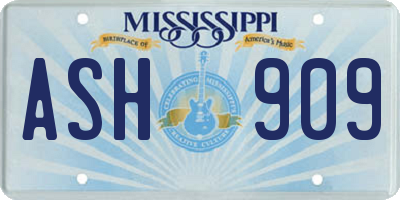 MS license plate ASH909
