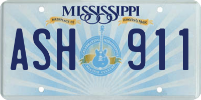 MS license plate ASH911