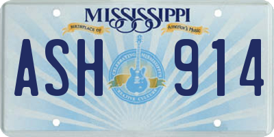 MS license plate ASH914