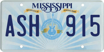 MS license plate ASH915