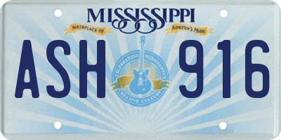 MS license plate ASH916
