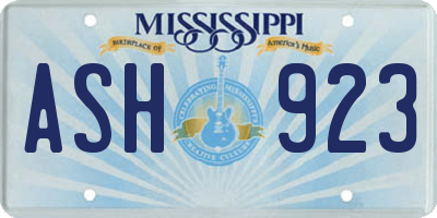 MS license plate ASH923