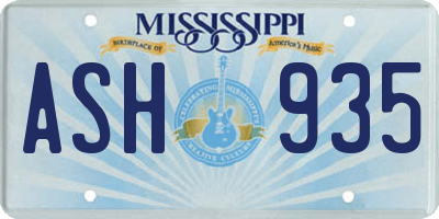 MS license plate ASH935
