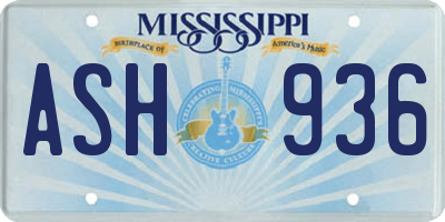 MS license plate ASH936