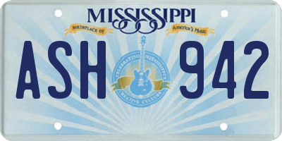MS license plate ASH942