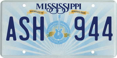 MS license plate ASH944