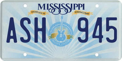 MS license plate ASH945
