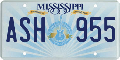 MS license plate ASH955