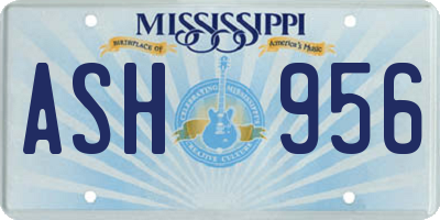 MS license plate ASH956