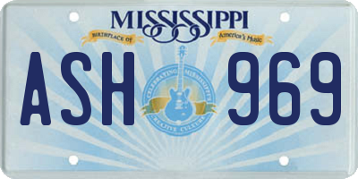 MS license plate ASH969