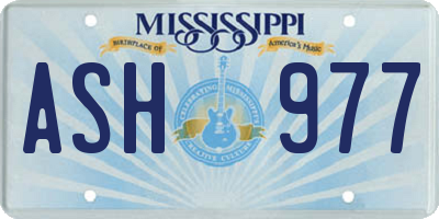 MS license plate ASH977