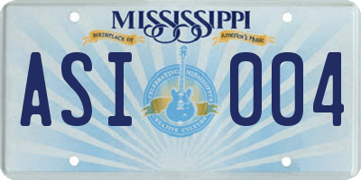 MS license plate ASI004
