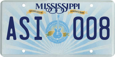 MS license plate ASI008