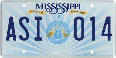 MS license plate ASI014