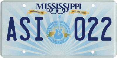 MS license plate ASI022