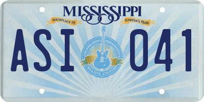 MS license plate ASI041