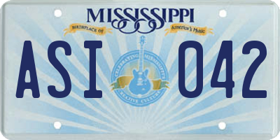 MS license plate ASI042