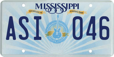 MS license plate ASI046