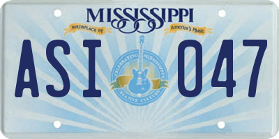 MS license plate ASI047