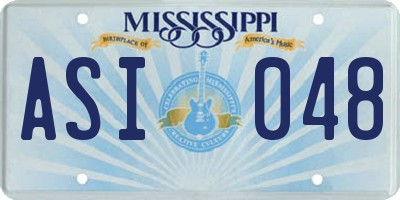 MS license plate ASI048