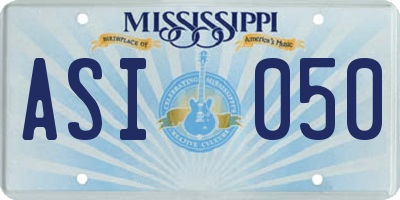 MS license plate ASI050