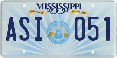 MS license plate ASI051