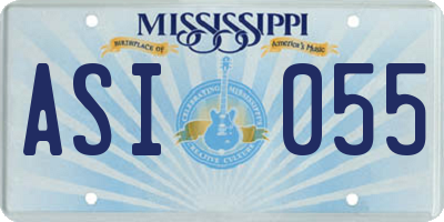 MS license plate ASI055