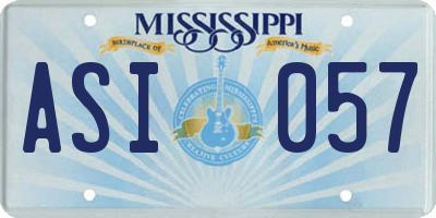 MS license plate ASI057