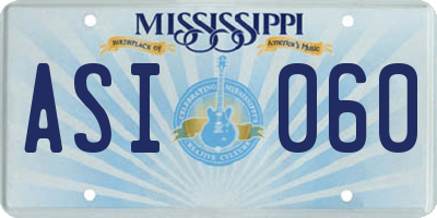 MS license plate ASI060
