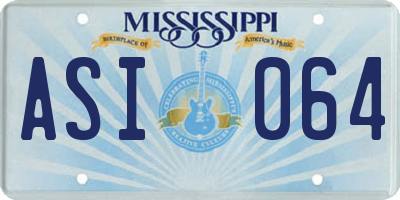 MS license plate ASI064