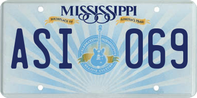 MS license plate ASI069