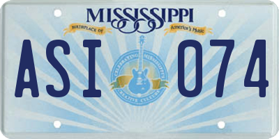 MS license plate ASI074