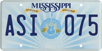MS license plate ASI075
