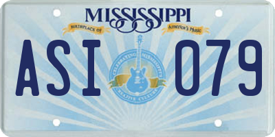 MS license plate ASI079