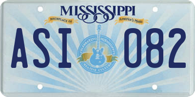 MS license plate ASI082