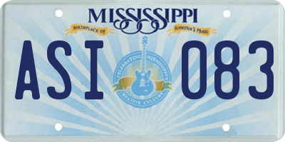 MS license plate ASI083