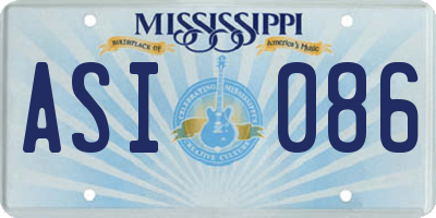 MS license plate ASI086